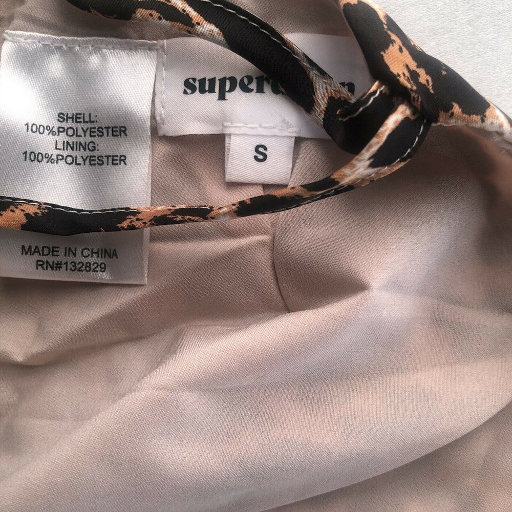 superdown Leopard Print Satin Crop Top in Tan and Black - Picture 6 of 7